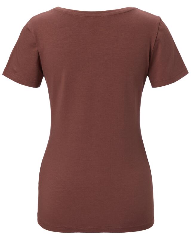 T-shirt basique femme, marron foncé (KiK Basic T-Shirt (dunkelbraun)) — KiK, produit allemand authentique au Maroc