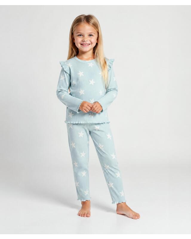 Pyjama à étoiles fille, bleu clair (KiK Pyjama mit Sternen (hellblau)) — KiK, produit allemand authentique au Maroc