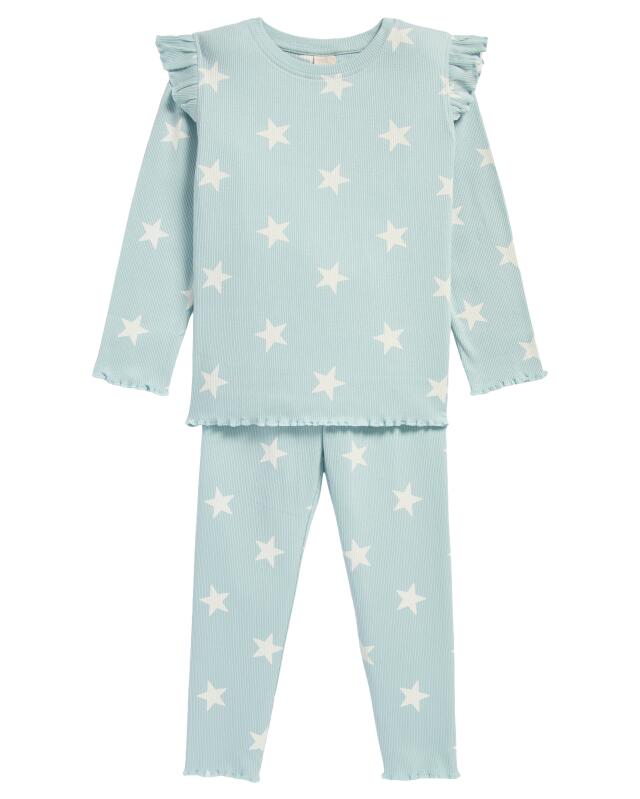 Pyjama à étoiles fille, bleu clair (KiK Pyjama mit Sternen (hellblau)) — KiK, produit allemand authentique au Maroc