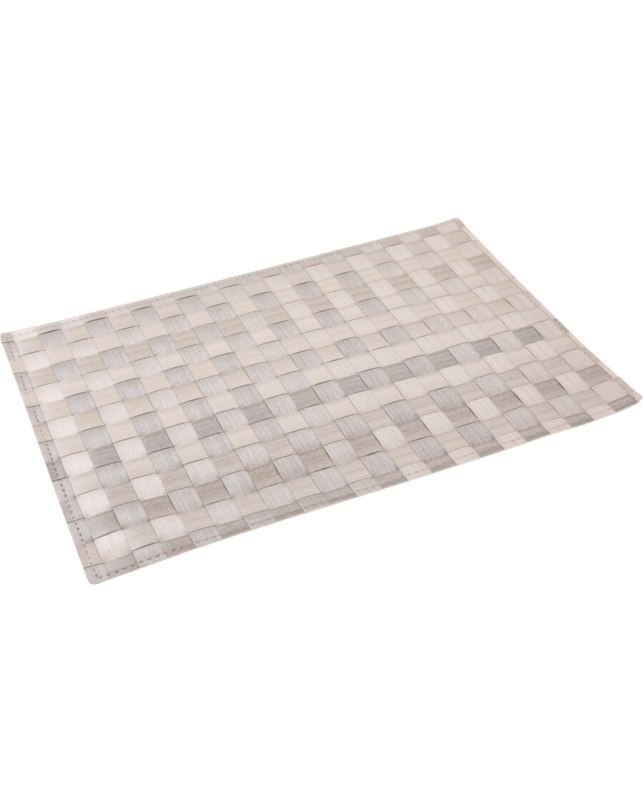 Gevlochten placemat zilver grijs