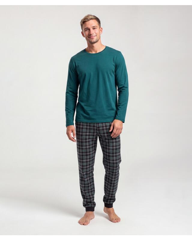 Pyjama homme, bleu pétrole — KiK, produit allemand authentique au Maroc