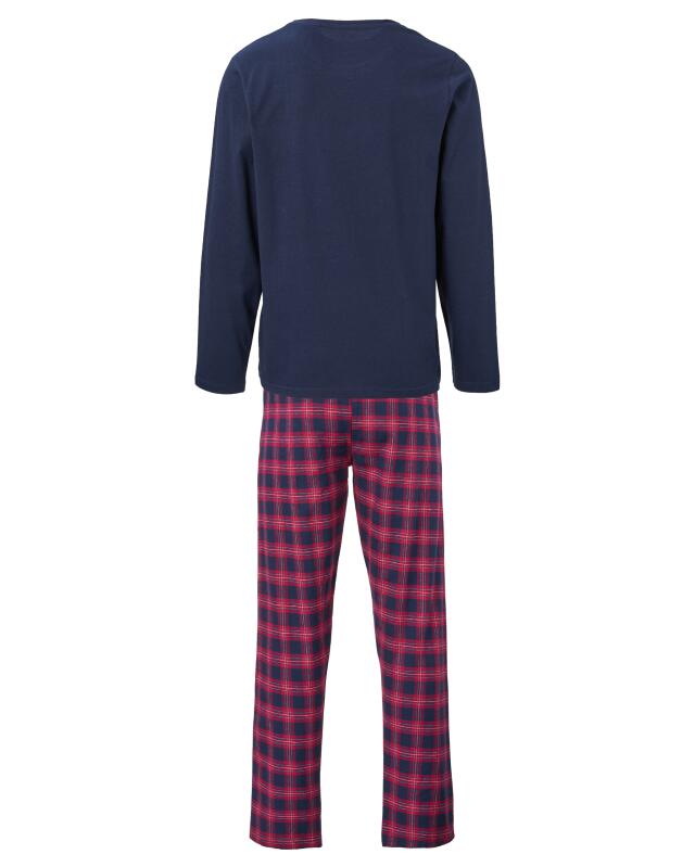Pyjama à pantalon en flanelle à carreaux homme, bleu marine (KiK Pyjama mit karierter Flanellhose (dunkelblau)) — KiK, produit allemand authentique au Maroc