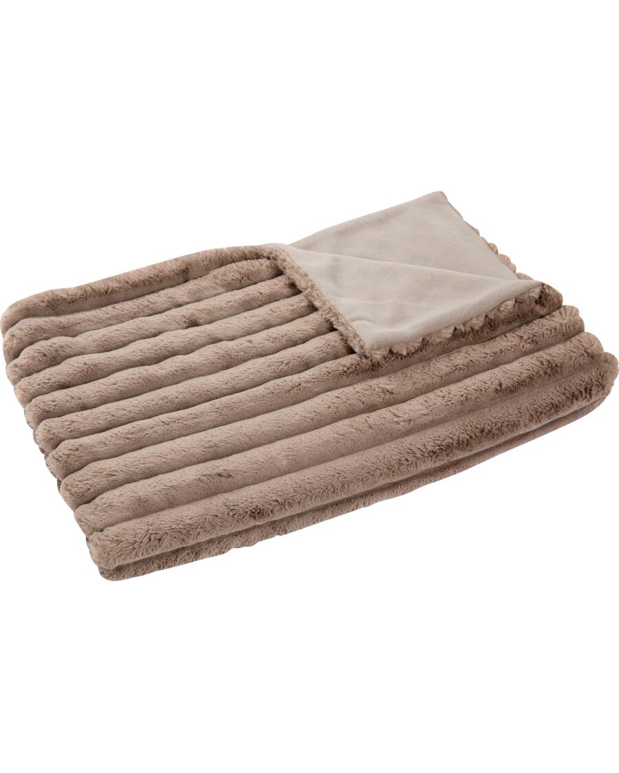 Deken van imitatiebont beige