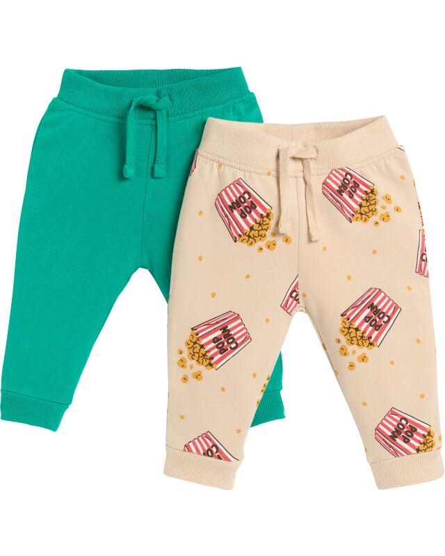 Pantalons de jogging pop-corn bébé garçon, vert foncé (KiK Jogginghosen Popcorn (dunkelgrün)) — KiK, produit allemand authentique au Maroc