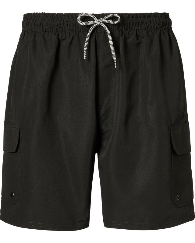 Short de bain à poche cargo homme, noir (KiK Badeshorts mit Cargotasche (schwarz)) — KiK, produit allemand authentique au Maroc