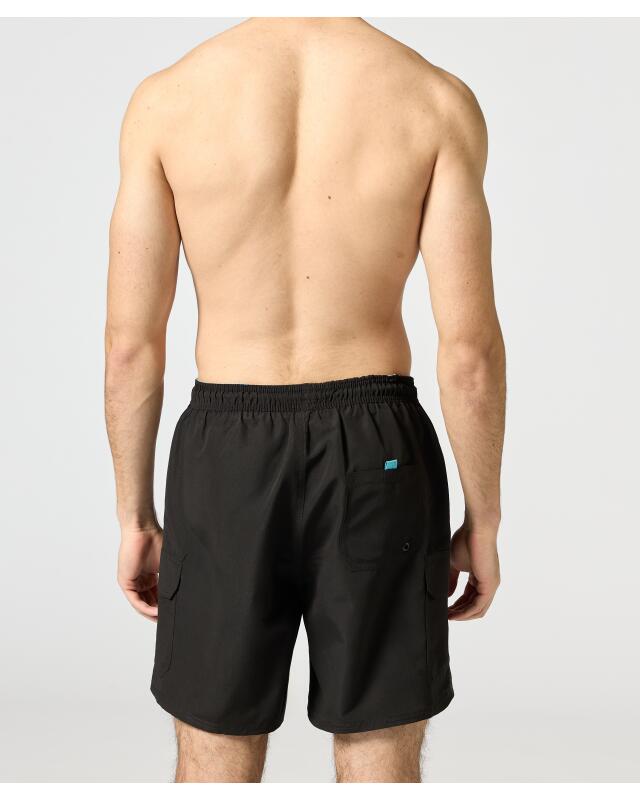 Short de bain à poche cargo homme, noir (KiK Badeshorts mit Cargotasche (schwarz)) — KiK, produit allemand authentique au Maroc