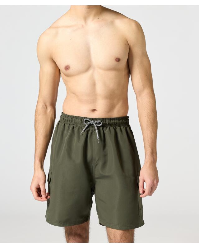 Swim shorts with cargo pocket for men, khaki (KiK Badeshorts mit Cargotasche (Khaki)) — KiK, authentic German product in Morocco