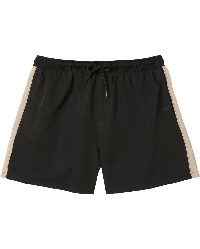شورت سباحة بخطوط جانبية للرجال، أسود (KiK Badeshorts mit Seitenstreifen (schwarz)) — KiK, منتج ألماني أصلي في المغرب