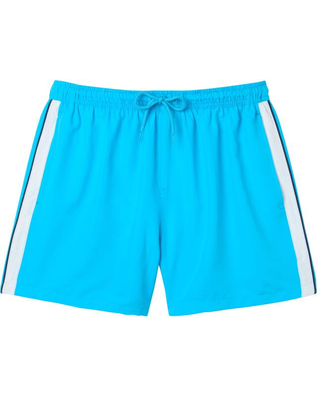 Short de bain à bandes latérales homme, bleu fluo (KiK Badeshorts mit Seitenstreifen (neon blau)) — KiK, produit allemand authentique au Maroc