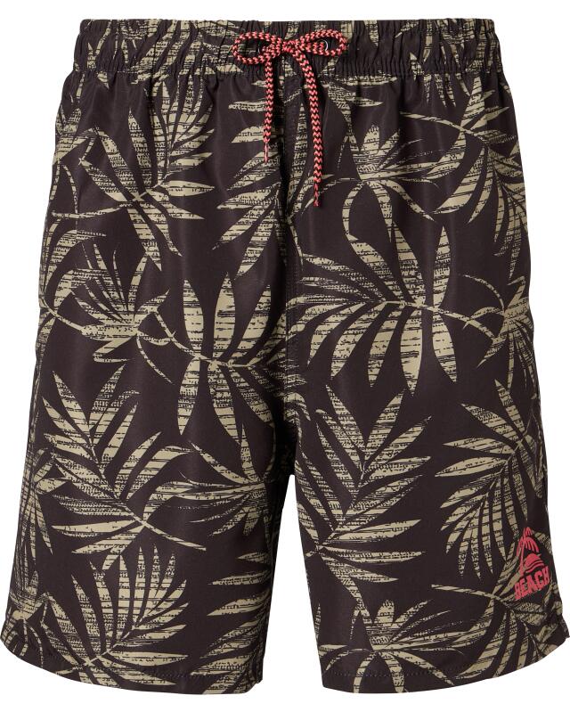 Short de bain à motifs homme, noir (KiK Gemusterte Badeshorts (schwarz)) — KiK, produit allemand authentique au Maroc