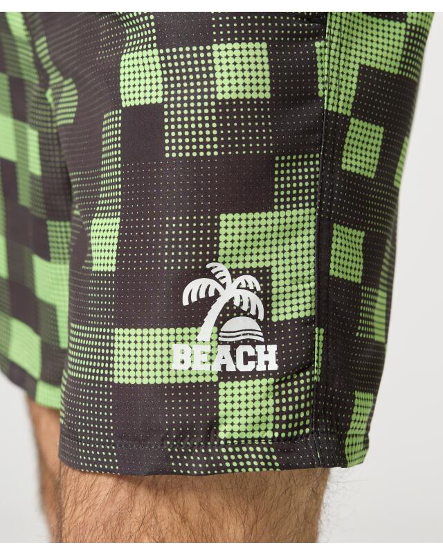 Short de bain à motifs homme, vert clair (KiK Gemusterte Badeshorts (hellgrün)) — KiK, produit allemand authentique au Maroc