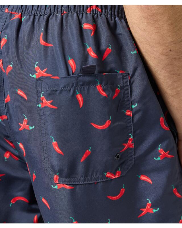 Short de bain à imprimé intégral homme, bleu marine (KiK Komplett bedruckte Badeshorts (dunkelblau)) — KiK, produit allemand authentique au Maroc
