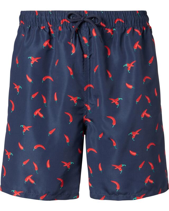 Short de bain à imprimé intégral homme, bleu marine (KiK Komplett bedruckte Badeshorts (dunkelblau)) — KiK, produit allemand authentique au Maroc