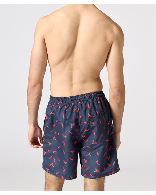 Short de bain à imprimé intégral homme, bleu marine (KiK Komplett bedruckte Badeshorts (dunkelblau)) — KiK, produit allemand authentique au Maroc