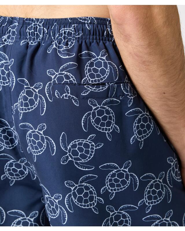 شورت سباحة بطبعة شاملة للرجال، كحلي (KiK Badeshorts mit Allover-Print (dunkelblau)) — KiK, منتج ألماني أصلي في المغرب