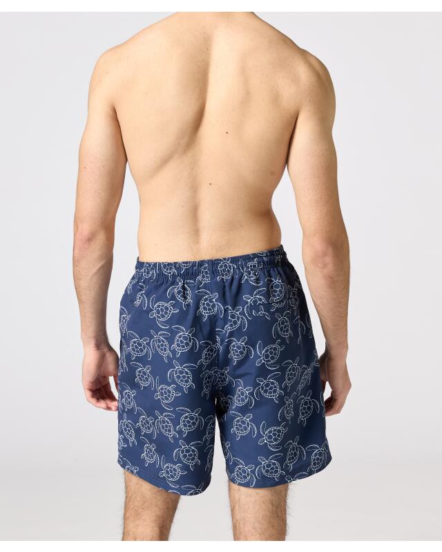 شورت سباحة بطبعة شاملة للرجال، كحلي (KiK Badeshorts mit Allover-Print (dunkelblau)) — KiK, منتج ألماني أصلي في المغرب