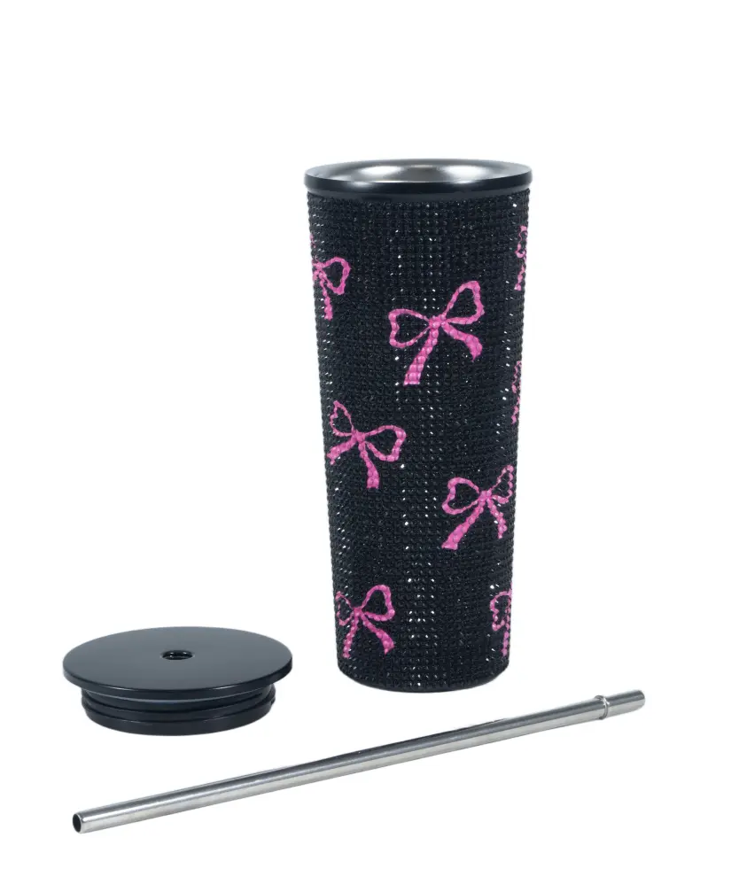 Vakuum-Trinkbecher, schwarz/rosa