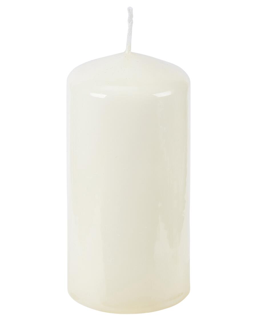 Einfarbige Stumpenkerze creme