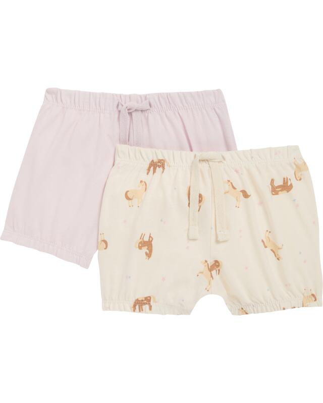 Horse print shorts for baby girls, off-white (KiK Shorts Pferde (offwhite)) — KiK, authentic German product in Morocco