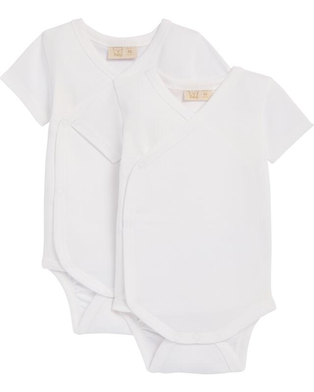 Bodys croisés basiques naissance fille, blanc — KiK, produit allemand authentique au Maroc
