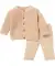 Newborn Strickjacke + Strickhose naturfarben