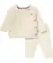 Gebreide babytrui + gebreide broek offwhite