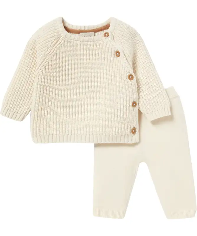 Gebreide babytrui + gebreide broek