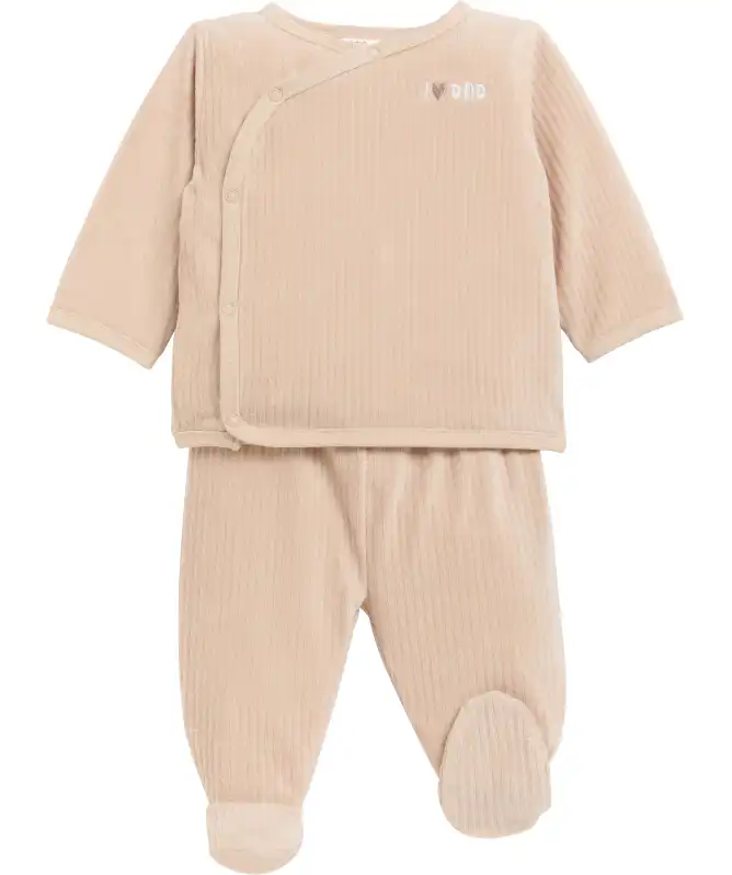 Geboorte wikkel T-shirt + velours broek