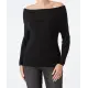 Gebreide off-the-shoulder trui