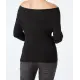 Gebreide off-the-shoulder trui