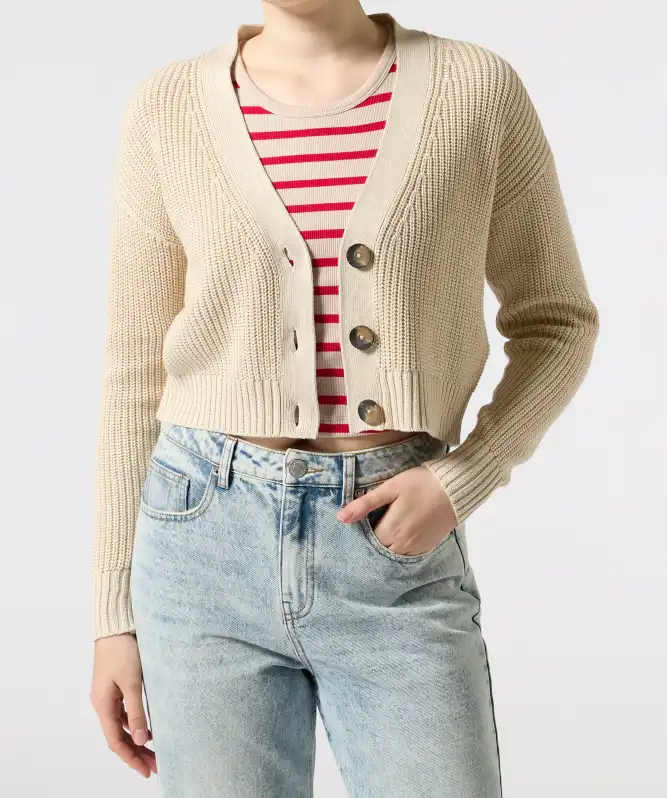 Strickjacke mit V-Ausschnitt