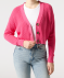 Strickjacke mit V-Ausschnitt pink