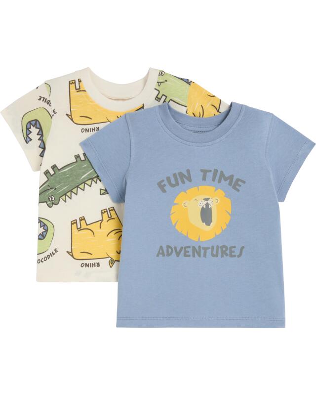 Wild animal T-shirts for baby boys, light blue (KiK T-Shirts Wildtiere (hellblau)) — KiK, authentic German product in Morocco