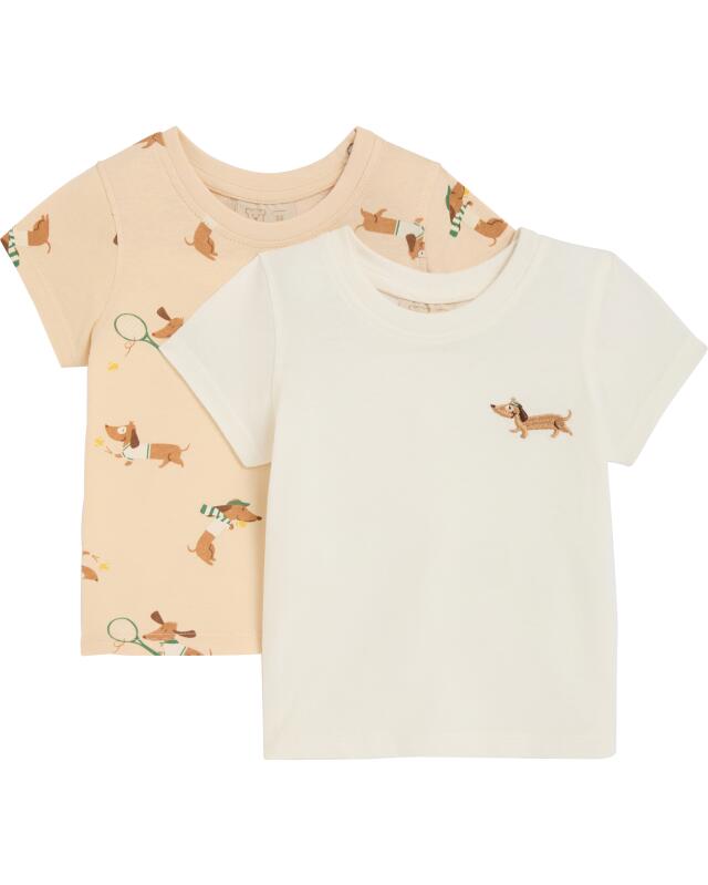 T-shirts à teckels bébé garçon, blanc cassé (KiK T-Shirts Dackel (offwhite)) — KiK, produit allemand authentique au Maroc