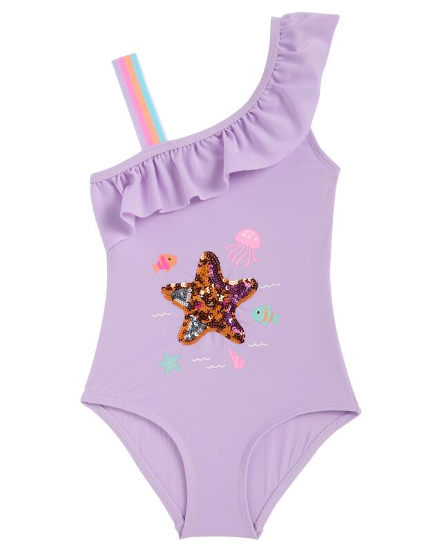Maillot de bain à sequins fille, violet — KiK, produit allemand authentique au Maroc