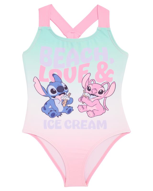 Maillot de bain Stitch fille, rose — KiK, produit allemand authentique au Maroc