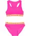 Bikini mit Schriftzügen neon pink