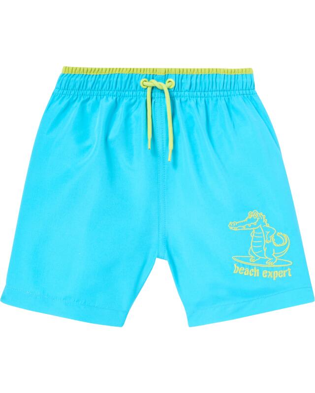 Embroidered swim shorts for boys, neon blue (KiK Badeshorts mit Stickerei (neon blau)) — KiK, authentic German product in Morocco