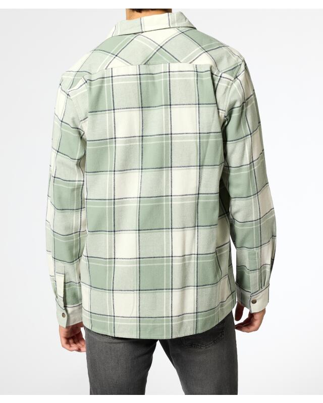 Chemise en flanelle à carreaux homme, vert à motifs (KiK Flanellhemd Karo (grün gemustert)) — KiK, produit allemand authentique au Maroc