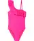Badeanzug mit Volant neon pink