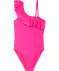 Badeanzug mit Volant neon pink