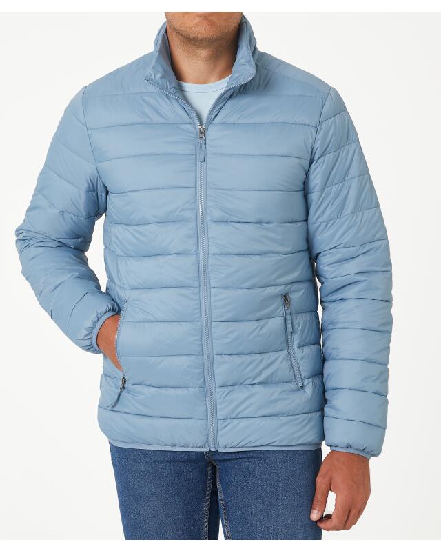 Doudoune légère à col montant homme, bleu clair — KiK, produit allemand authentique au Maroc