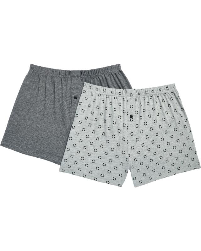 بوكسر بفتحة أمامية للرجال، رمادي غامق مبرقش (KiK Boxershorts mit Eingriff (dunkelgrau melange)) — KiK, منتج ألماني أصلي في المغرب