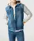 Denim jack met sweatstof inzetstukken denimblauw