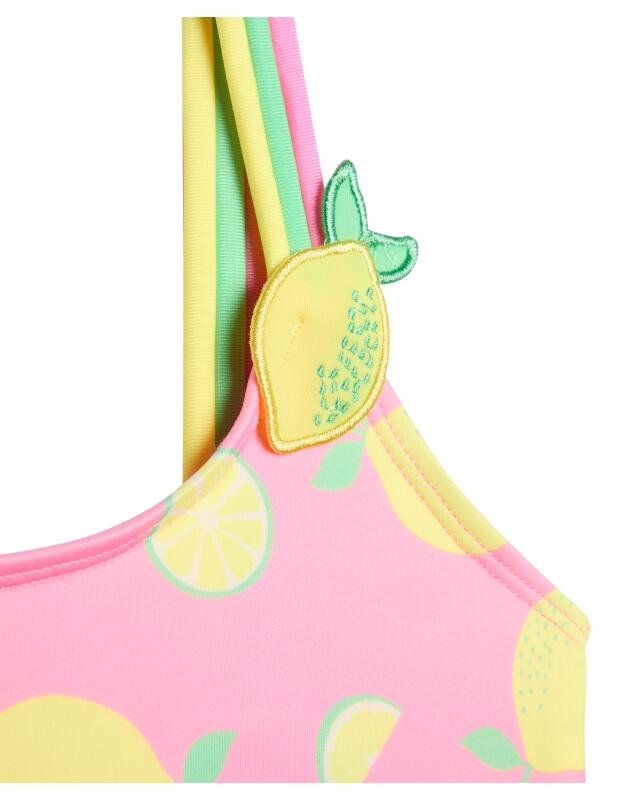 Bikini with multicoloured straps for girls, neon pink (KiK Bikini mit mehrfarbigen Trägern (neon rosa)) — KiK, authentic German product in Morocco