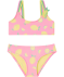 Bikini mit mehrfarbigen Trägern neon rosa