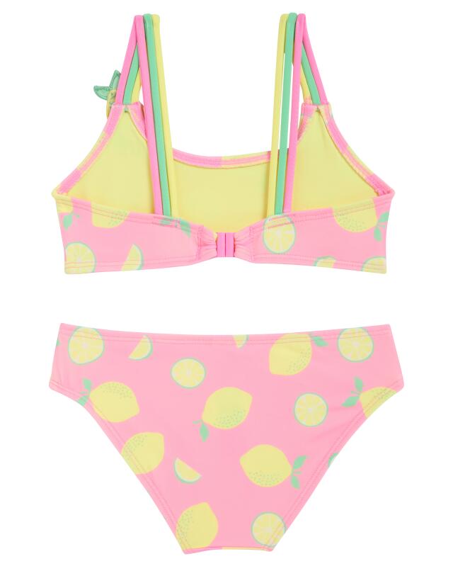 Bikini with multicoloured straps for girls, neon pink (KiK Bikini mit mehrfarbigen Trägern (neon rosa)) — KiK, authentic German product in Morocco