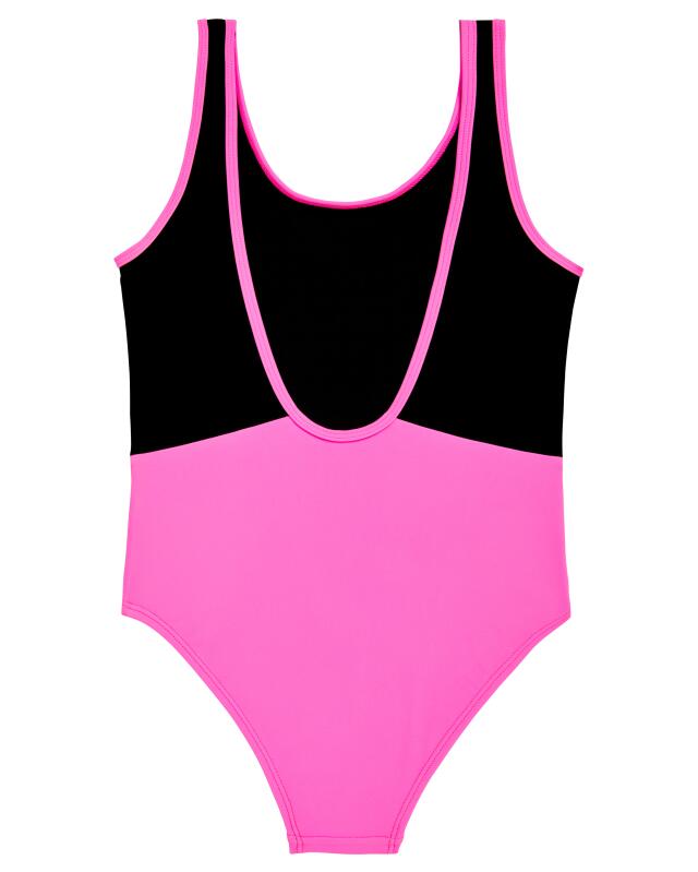 Maillot de bain à larges bretelles fille, rose fluo (KiK Badeanzug mit breiten Trägern (neon rosa)) — KiK, produit allemand authentique au Maroc