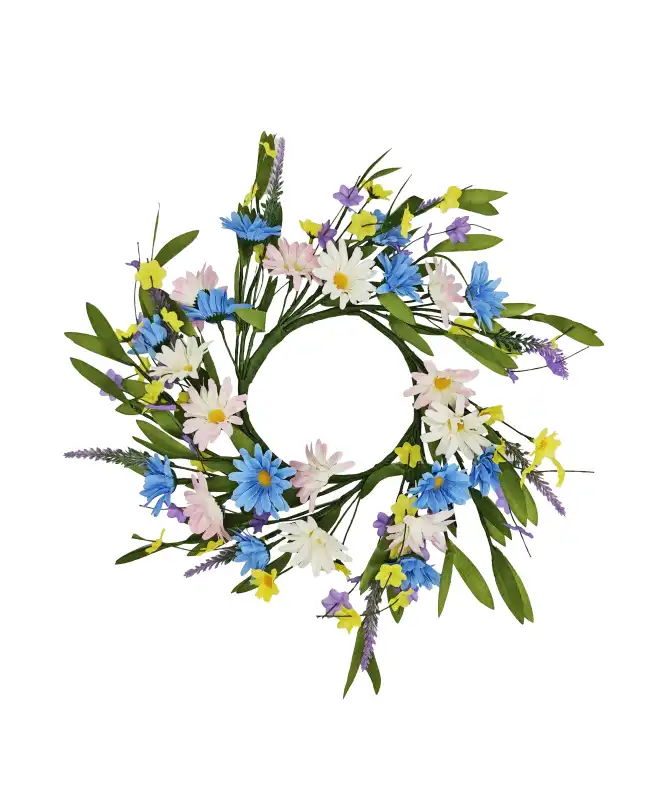 Kunstbloemenkrans lente