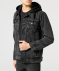 Denim jack met capuchon van sweatstof denim zwart